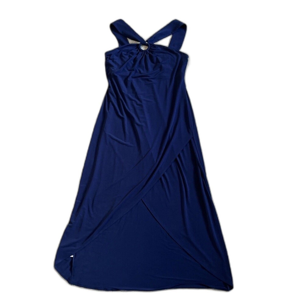 Tommy Bahama Dress Womens XS Navy Blue Sleeveless Stretch Summer